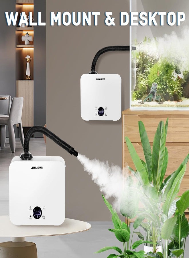 LANUEVA Reptile Humidifier, Quiet Reptile Fogger for Terrariums with Telescopic Hose & 2.5L Tank, Remote Control & Touch Screen, Timing Function, for Reptiles, Green Plants, Home Use - Image 3